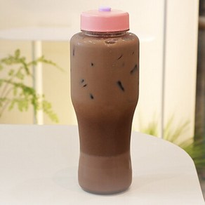 아이스 스탠다드 픽업보틀 빨대캡 1000ml 1L 1리터, 02.용기-레드캡-연보라마개, 1개