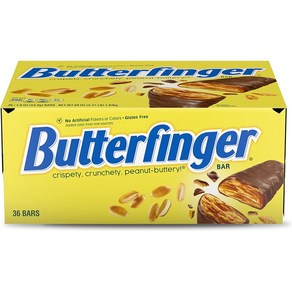 네슬레 Nestle Butterfinger Milk Chocolate Candy Bars Halloween 1.9oz 버터핑거 밀크초콜릿 할로윈 캔디바 1.9oz(53.8g) 36Pack