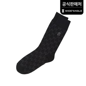 와이드앵글 공식 CF 남성 캐주얼 롱 삭스 WMU22S04Z1 (정상가:10 000), Black, 1개