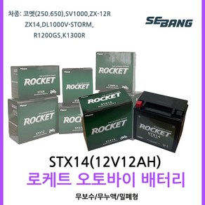 오토바이밧데리 로케트 STX14(12V12AH) ZX14R1200GS코멧, 1개