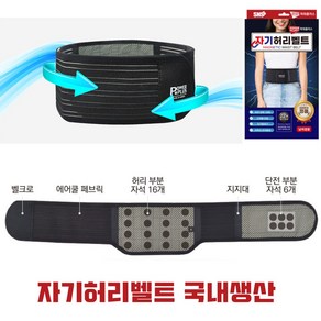 파워플러스 자기허리벨트 허리보호 근육통완화 자기발생기 국산의료기, 1개