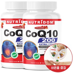 (2병) 뉴트리돔 코엔자임Q10 200mg CoQ10 EXTRA STRENGTH 코큐텐 120소프트젤 캐나다 직구 카포리아, 2개, 120정