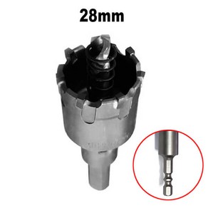 블랙불 육각 임팩 초경 홀쏘 기리 28mm 홀커터 홀컷터 구멍 관통 타입, 1개