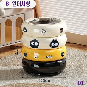 다팜MALL 인테리어 귀여운 휴지통 원터치 12L 바퀴달린 거실 침실 주방 쓰레기통, B 원터치형