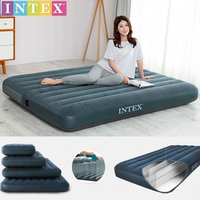 인텍스 INTEX 듀라빔 에어매트 캠핑매트, 다크그린 광폭싱글