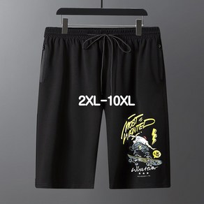 쥬엔리치 2XL~10XL 남자 빅사이즈 반팔 티셔츠 면 라운드 넥 캐쥬얼 남성 루즈핏 여름 티 반바지 상하세트