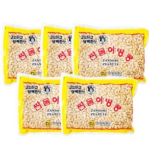 장수왕 짠돌이땅콩(짭짤이) /조미땅콩 간식 안주 중부시장도매 견과류, 1kg, 5개