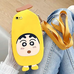 갤럭시 a54 a53 a42 a34 a33 소년 캐릭터 입체 바나나 크로스 롱 스트랩 목걸이 줄 실리콘 케이스