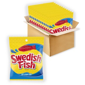 SWEDISH FISH Soft & Chewy Candy 12 - 3.6 oz Bags SWEDISH FISH 부드럽고 쫄깃한 캔디 12~3.6온스 봉지, 102g, 1개