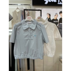 소이 [동아백화점수성점] *여름 이월* 블루종 반오픈 카라 크롭 셔츠 23M1353