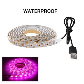 LED 식물 성장 조명 풀 스펙트럼 피토램프 5V USB 1m/2m/3m 식물용 램프 꽃 온실 텐트 수경 재배, [02] IP65 Watepoof, [02] 1m 60leds, 1개