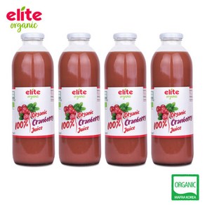 엘리트 크랜베리주스 100% 착즙원액 700ml X 4병 수입완제품 (30일분), 4개