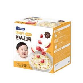 베베쿡 한우사과죽 (중기) (110G*2입), 110g, 2개