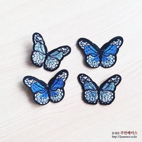 컬러 나비와펜 나비모티브 DIY 옷리폼 의류부자재 DIY악세사리, 2개, 1번