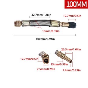 익스텐션 유연한 버스 타이어 밸브 익스텐션 고무 타이어 밸브 스템 익스텐더 타이어 니플 어댑터, 10cm, 1개