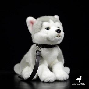 시베리안 허스키 인형 강아지 반려견 장난감, 입에서 엉덩이 길이 28cm, 1개