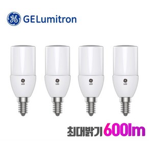 GE루미트론 삼파장 LED전구 브라이트 스틱 5W E14 4개, 전구색, 전구색