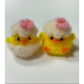 [HAND MADE] 아크릴수세미 핸드메이드수세미 병아리수세미 손뜨개수세미 깐다삐약 깠다삐약 의정부역수세미, 1개, 1개