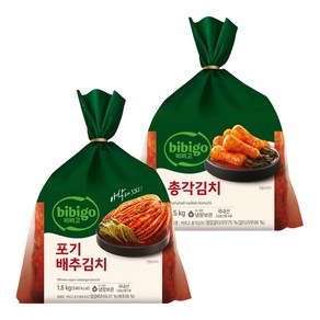 CJ 비비고 포기 배추김치 1.8kg + 총각김치 1.5kg, 1세트