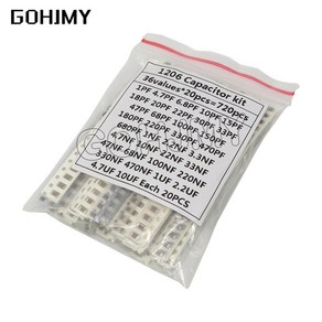 전해 320PCS 720PCS 2500PCS 0603 0805 1206 SMD 커패시터 키트 모듬 16/36/50 값 1PF ~ 1UF