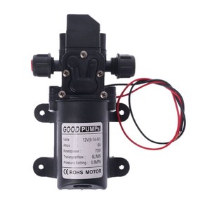 DC 12V 130PSI 6L/분 물 고압 다이어프램 셀프 프라이밍 펌프 70W용, 한개옵션0