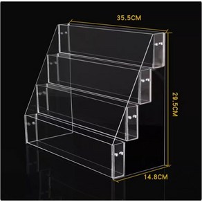 쌍천 아크릴 북 수납함 엽서 책자 책꽂이 진열대 상품 소품 대용량 수첩, 4단 책꽃이, 1개