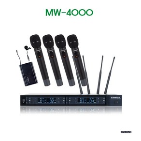 카날스 MW-4000 4채널 무선마이크시스템 강의 설교 공연 행사용 방송 회의용, 1.핸드4개