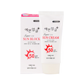 예쁜 얼굴 썬크림 선블록 SPF50 PA+++ 50ml 사계절용, 1개