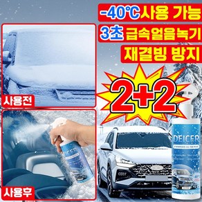 [미국기술] 자동차 눈 제거 성에 제거제 스프레이 차량 성애 제거 제 앞 뒷 유리 사이드미러 제설 차량용 결빙 김서림 방지 겨울 관리, 4개, 250ml
