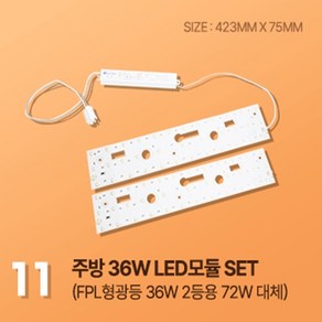 칸델라이트 주방등 방등 36W LED모듈 SET, 11. 주방/방등 36W LED모듈 SET, 1개, 주광색 (6500K)