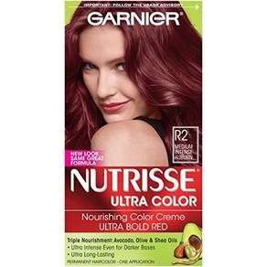 Garnier Nutrisse Ultra Color Nourishing Permanent Garnier Nutrisse 울트라 컬러 너리싱 퍼머넌트 헤어 크림 R2 미디엄 인텐