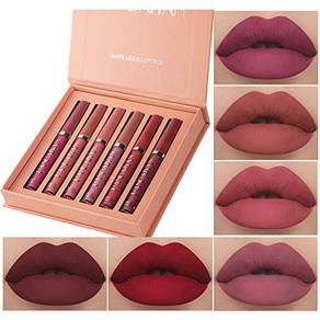 BestLand 6Pcs Matte Liquid Lipstick Makeup Set Ma BestLand 6Pcs 매트 리퀴드 립스틱 메이크업 세트 매트 리퀴드 오래 지속되는, 기타, 1개