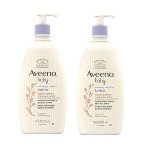 Aveeno Baby Calming Comfot Moistuizing Lotion 아비노 베이비 카밍 컴포트 모이스처 로션 라벤더 앤 바닐라 18floz(532ml) 2팩, 2개, 532ml