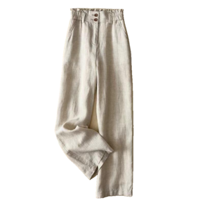 여성 초가을 여름 하이웨이스트 와이드 린넨바지 슬림소녀 Women's linen pants