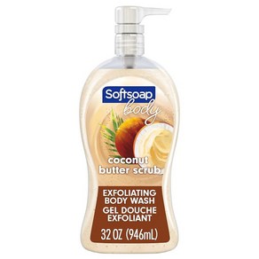 Softsoap 소프트솝 바디 바디워시 펌프 코코넛 버터 스크럽, 1개, 946ml