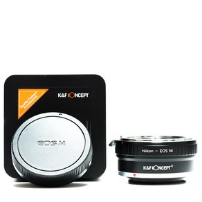 K&F NIK-EOS M 렌즈어댑터 - 니콘 AI 렌즈 >> 캐논 EF-M 바디 - 뒤캡포함 - Nikon AI lens to Canon M mount adapte + cap, 1개