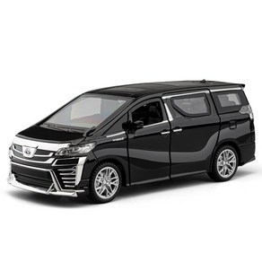 1 32 Toyota VELLFIRE Alphad MPV 합금 자동차 모델 다이캐스트 금속 차량 소리와 빛 선물, Black, 1개