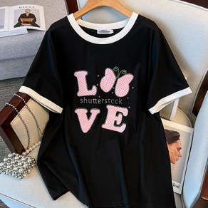 브루니 빅사이즈티셔츠 LOVE 반팔 티셔츠 2XL~7XL G107