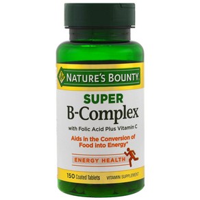 Nature's Bounty Super B Complex with Vitamin C & F Nature's Bounty Super B Complex with 비타민 C & 엽산