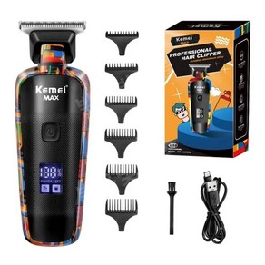 Kemei 전기이발기 KM-MA5090 무선 바리깡 충전식 헤어 클리퍼 LED디스플레이, KM-MAX5090