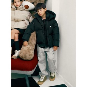 빈폴 키즈 BEANPOLE KIDS 하이넥 후드 덕다운 푸퍼 숏패딩 블랙 BI4938U055 480466