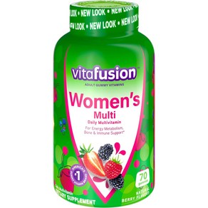 Vitafusion 우먼즈 어덜트 비타민 에너지 메타볼리즘 앤 본 서포트 베리 맛 구미