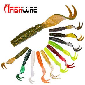 AFISHLURE 3인치 그럽웜 글럽웜 벌크웜 쉐드웜 웜, 5번(8개입), 8개