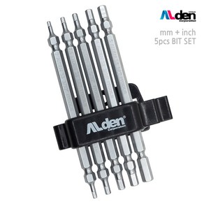 ALDEN 알덴 인치 미리 양용 육각비트세트 ALM-MM/INCH 5PCS, 1개