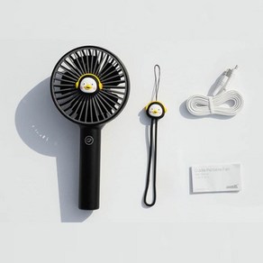 펭수 데일리 스트랩 휴대용 미니 선풍기 핸디형, 블랙, WI20-FAN1