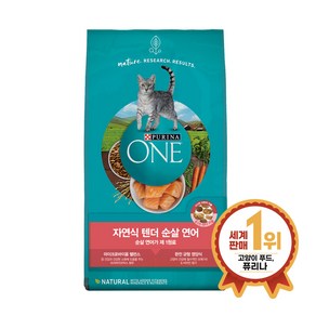 퓨리나 원캣 고양이 건식사료 자연식 텐더 닭고기/연어 2종 1.59kg, 1개