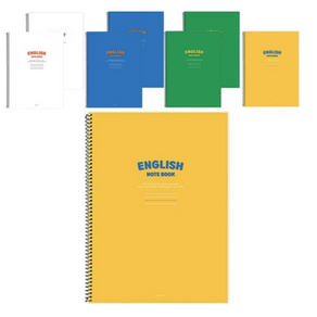 핑크풋 1500 비비드 영어노트 4종 x 2p 세트, WHITE + GREEN + BLUE + YELLOW, 1세트