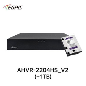 이지피스 AHVR-2204HS_V2(1TB) 200만화소 AHD 4채널 CCTV DVR 녹화기 TVI/CVI/52만화소 겸용, 하드디스크 기본 1TB 장착, 1개