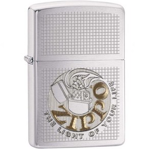 인생의 빛 Zippo 브러시드 크롬 포켓 라이터