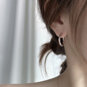 르부포유 써지컬스틸 빈티지 미니 꼬임 원터치 귀걸이 3colo